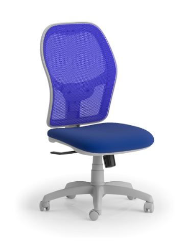 Poltrona schienale alto in rete senza braccioli - struttura grigia - Meccanismo sincronizzato a 4 posizioni - CAM