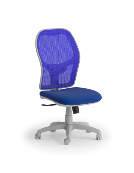 Poltrona schienale alto in rete senza braccioli - struttura grigia - Meccanismo sincronizzato a 4 posizioni - CAM