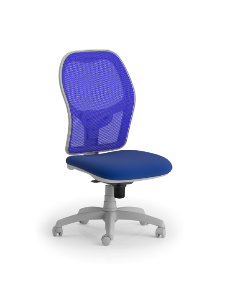 Poltrona schienale alto in rete senza braccioli - struttura grigia - Meccanismo sincronizzato a 5 posizioni - CAM