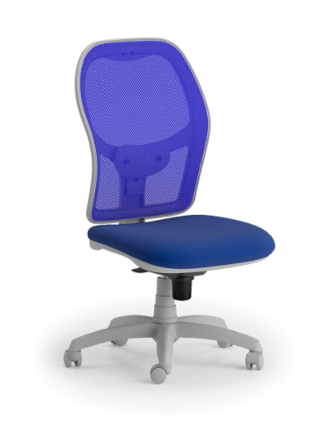 Poltrona schienale alto in rete senza braccioli - struttura grigia - Meccanismo  sincronizzato con traslatore - CAM