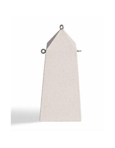 Dissuasore traffico a obelisco in cemento calcestruzzo - Colore bianco pietra - Kg 400 - cm 50x50x110h - Conforme ai CAM