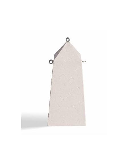 Dissuasore traffico a obelisco in cemento calcestruzzo - Colore bianco pietra - Kg 400 - cm 50x50x110h - Conforme ai CAM