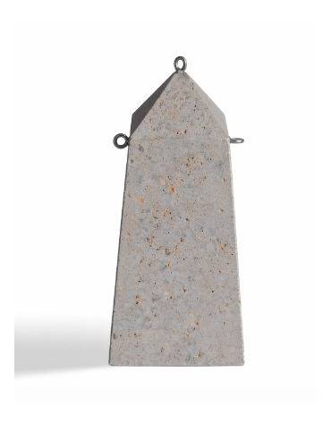 Dissuasore traffico a obelisco in cemento calcestruzzo - Colore grigio travertino - Kg 400 - cm 50x50x110h - Conforme ai CAM