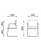 Poltrona visitatore telaio a slitta in acciaio cromato con braccioli - rivestimento in Ecopelle o Poliestere ignifugo - CAM