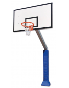 Impianto basket monotubolare - versione con piastre di fissaggio a terra - Sbalzo totale cm 225
