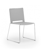 Sedia visitatore a slitta, telaio in acciaio cromato - sedile e schienale in polipropilene - Certificata CAM