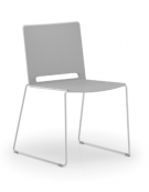 Sedia visitatore a slitta, telaio in acciaio verniciato grigio - sedile e schienale in polipropilene - Certificata CAM