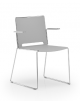Sedia visitatore a slitta, telaio in acciaio cromato con braccioli - sedile e schienale in polipropilene - Certificata CAM