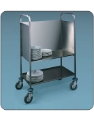 Carrello portapiatti impilati inox AISI 304 - Portata 200 piatti circa - ripiano inferiore - cm 84x51x116h