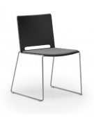 Sedia visitatore a slitta, telaio in acciaio verniciato grigio - sedile imbottito e schienale in polipropilene - CAM