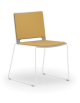 Sedia visitatore a slitta, telaio in acciaio verniciato bianco - sedile e schienale imbottito - CAM