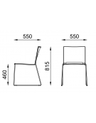 Sedia visitatore a slitta, telaio in acciaio cromato - sedile e schienale imbottito - CAM