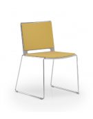 Sedia visitatore a slitta, telaio in acciaio cromato - sedile e schienale imbottito - CAM