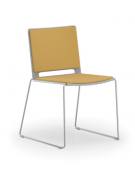 Sedia visitatore a slitta, telaio in acciaio verniciato grigio - sedile e schienale imbottito - CAM