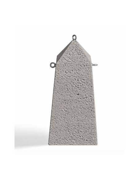 Dissuasore traffico a obelisco in cemento calcestruzzo - Colore bianco sabbiato - Kg 400 - cm 50x50x110h - Conforme ai CAM
