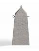 Dissuasore traffico a obelisco in cemento calcestruzzo - Colore bianco sabbiato - Kg 400 - cm 50x50x110h - Conforme ai CAM