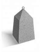 Dissuasore traffico Piramide in cemento - colore Grigio pietra - Con dispositivo per l'ancoraggio al suolo - cm 45x45x80h - CAM