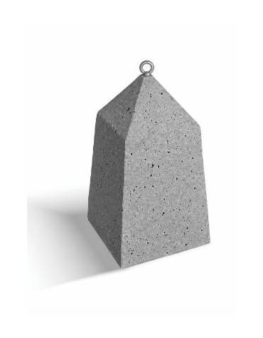 Dissuasore traffico Piramide in cemento - colore Grigio pietra - Con dispositivo per l'ancoraggio al suolo - cm 45x45x80h - CAM