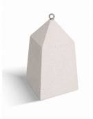 Dissuasore traffico Piramide in cemento - Colore bianco pietra - Dispositivo per ancoraggio al suolo - 45x45x80h - CAM