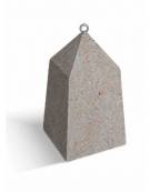 Dissuasore traffico Piramide in cemento - colore Grigio travertino - Dispositivo per ancoraggio al suolo - cm 45x45x80h - CAM