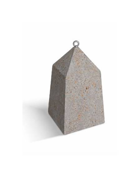Dissuasore traffico Piramide in cemento - colore Grigio travertino - Dispositivo per ancoraggio al suolo - cm 45x45x80h - CAM