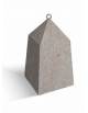 Dissuasore traffico Piramide in cemento - colore Grigio travertino - Dispositivo per ancoraggio al suolo - cm 45x45x80h - CAM