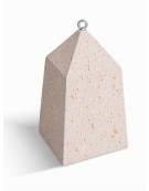 Dissuasore traffico Piramidale in cemento - Colore bianco travertino - Dispositivo per ancoraggio al suolo - cm 45x45x80h - CAM