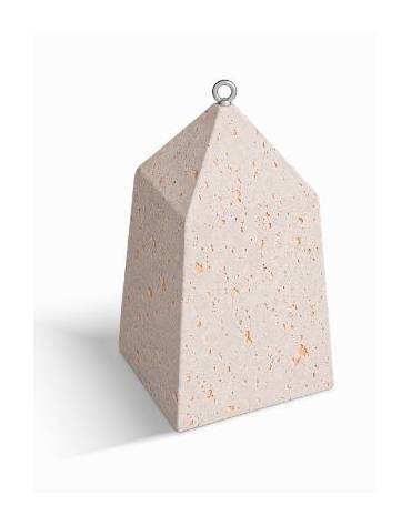 Dissuasore traffico Piramidale in cemento - Colore bianco travertino - Dispositivo per ancoraggio al suolo - cm 45x45x80h - CAM