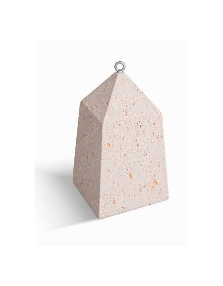 Dissuasore traffico Piramidale in cemento - Colore bianco travertino - Dispositivo per ancoraggio al suolo - cm 45x45x80h - CAM