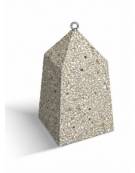 Dissuasore traffico Piramide in cemento - colore Grigio sabbiato - Dispositivo per ancoraggio al suolo - cm 45x45x80h - CAM