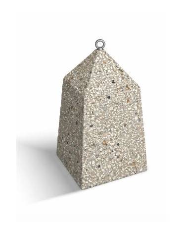 Dissuasore traffico Piramide in cemento - colore Grigio sabbiato - Dispositivo per ancoraggio al suolo - cm 45x45x80h - CAM