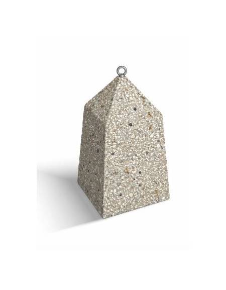 Dissuasore traffico Piramide in cemento - colore Grigio sabbiato - Dispositivo per ancoraggio al suolo - cm 45x45x80h - CAM