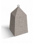 Dissuasore traffico Piramide in cemento - colore Bianco sabbiato - Dispositivo per ancoraggio al suolo - cm 45x45x80h - CAM