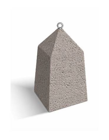 Dissuasore traffico Piramide in cemento - colore Bianco sabbiato - Dispositivo per ancoraggio al suolo - cm 45x45x80h - CAM