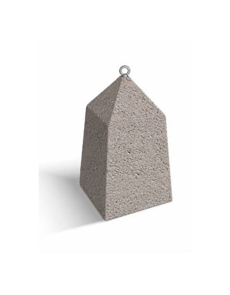 Dissuasore traffico Piramide in cemento - colore Bianco sabbiato - Dispositivo per ancoraggio al suolo - cm 45x45x80h - CAM