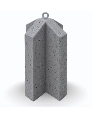 Dissuasore traffico stradale incrociato in cemento calcestruzzo - colore Grigio pietra - cm 41x41x65h - CAM