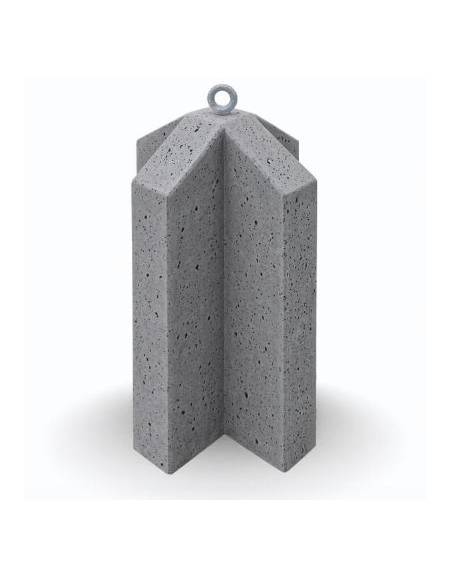 Dissuasore traffico stradale incrociato in cemento calcestruzzo - colore Grigio pietra - cm 41x41x65h - CAM