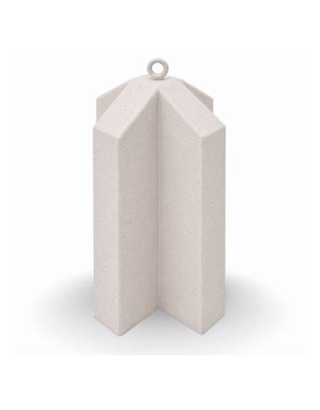 Dissuasore traffico stradale incrociato in cemento calcestruzzo - colore Bianco pietra - cm 41x41x65h - CAM