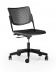 Sedia girevole ed elevabile su base a 5 razze in nylon nero - Telaio, sedile e schienale monoblocco verniciati neri - CAM