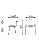 Sedia fissa con telaio a 4 gambe in acciaio cromato - Sedile e schienale in faggio - Certificata CAM
