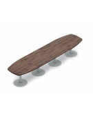 Allungo per tavolo riunione composto con piano in melaminico e struttura a colonna - colori a scelta - cm 140x120x75,5h