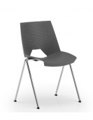 Sedia fissa con telaio a 4 gambe in acciaio cromato - Sedile e schienale monoscocca in polipropilene - Certificata CAM