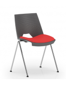 Sedia fissa monoscocca in polipropilene con telaio a 4 gambe in acciaio cromato - Sedile imbottito - Certificata CAM