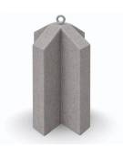 Dissuasore traffico stradale incrociato in cemento calcestruzzo - colore Grigio travertino - cm 41x41x65h - Conforme ai CAM