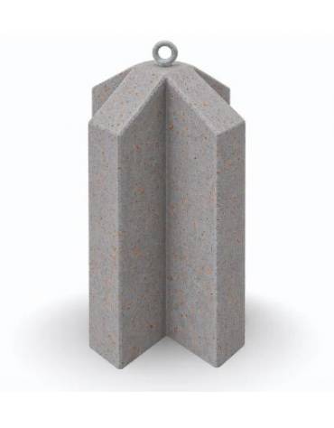 Dissuasore traffico stradale incrociato in cemento calcestruzzo - colore Grigio travertino - cm 41x41x65h - Conforme ai CAM