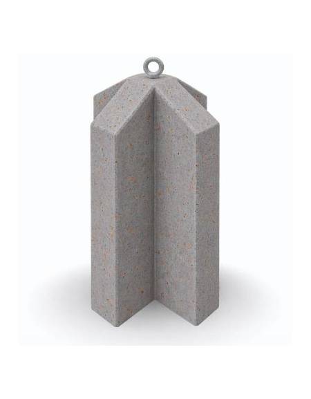 Dissuasore traffico stradale incrociato in cemento calcestruzzo - colore Grigio travertino - cm 41x41x65h - Conforme ai CAM