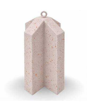 Dissuasore traffico stradale incrociato in cemento calcestruzzo - colore Bianco travertino - cm 41x41x65h - Conforme ai CAM