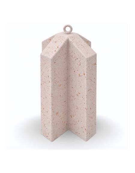 Dissuasore traffico stradale incrociato in cemento calcestruzzo - colore Bianco travertino - cm 41x41x65h - Conforme ai CAM