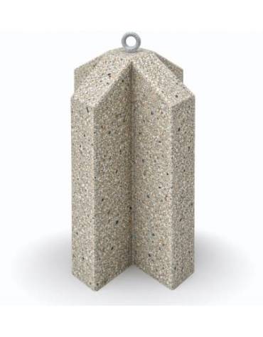 Dissuasore traffico stradale incrociato in cemento calcestruzzo - colore Grigio sabbiato - cm 41x41x65h - Conforme ai CAM