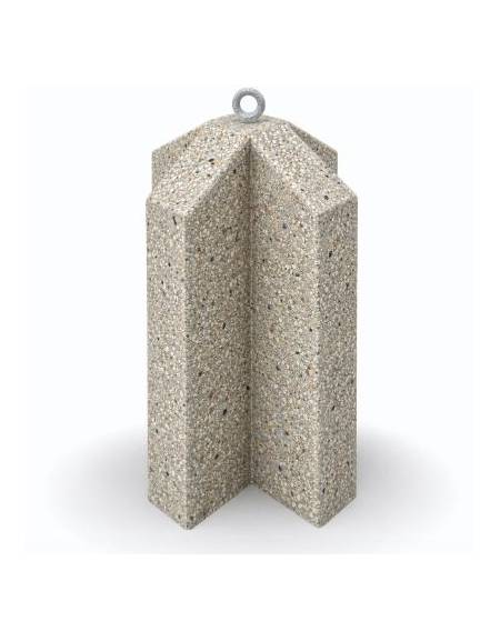 Dissuasore traffico stradale incrociato in cemento calcestruzzo - colore Grigio sabbiato - cm 41x41x65h - Conforme ai CAM